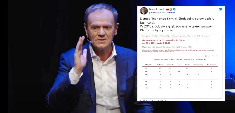 Przypominamy! To większość PO-PSL nie zgodziła się w 2015 r. na powołanie komisji ws. afery taśmowej