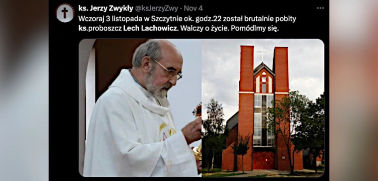 „Zaatakował, by zabić”. 27-latek, który napadł na ks. Lachowicza, usłyszał zarzut