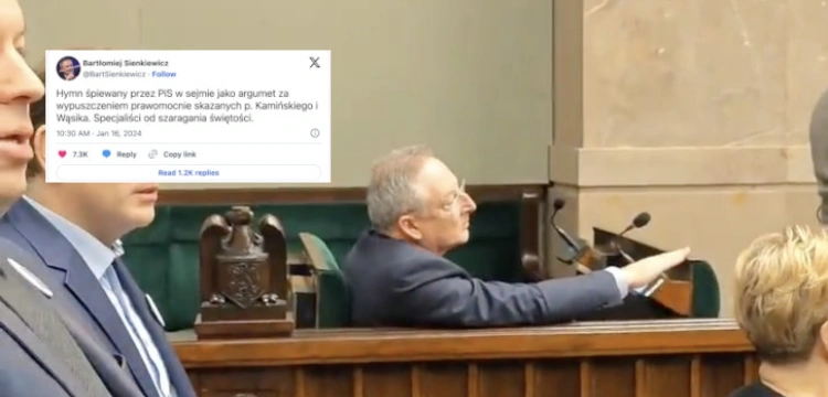 Sienkiewicz próbuje się tłumaczyć z ignorowania hymnu. Burza w sieci