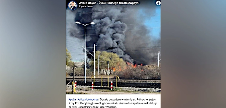 Potężny pożar w Gdyni. W płomieniach stanęła hala magazynowa