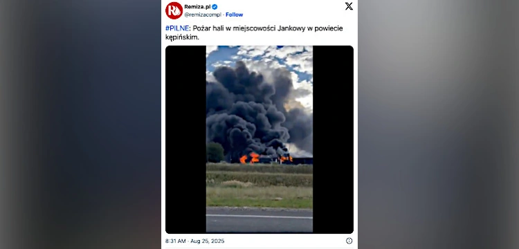 Gigantyczny pożar w Wielkopolsce. Jedna osoba poszkodowana