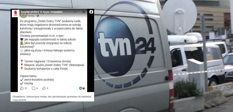 Tak TVN buduje „obiektywny” przekaz o Kościele. „Szukamy osób, które mają negatywne doświadczenia…”