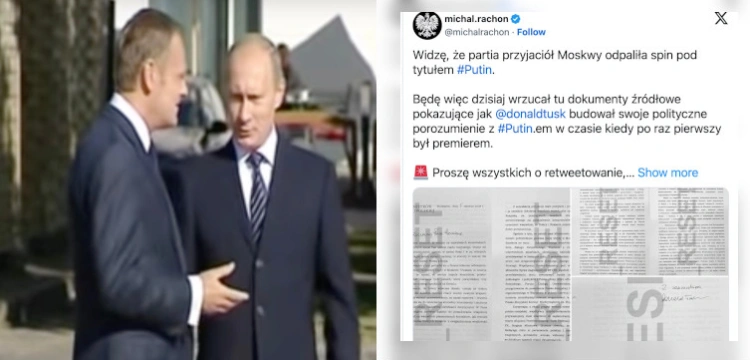 „Partia przyjaciół Moskwy…”. Rachoń ujawnia list Tuska do Putina