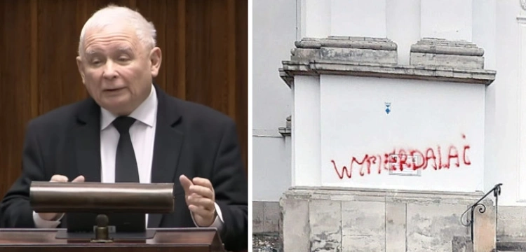 Prezes PiS: To skutki przyzwalania na wandalizm wobec instytucji religijnych