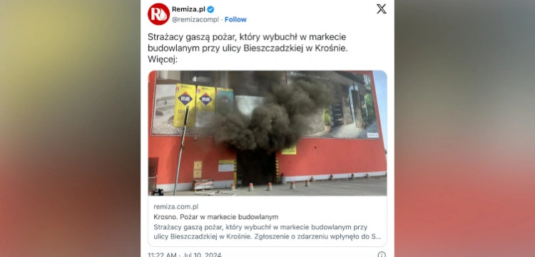 Podkarpacie. W płomieniach stanął market budowalny