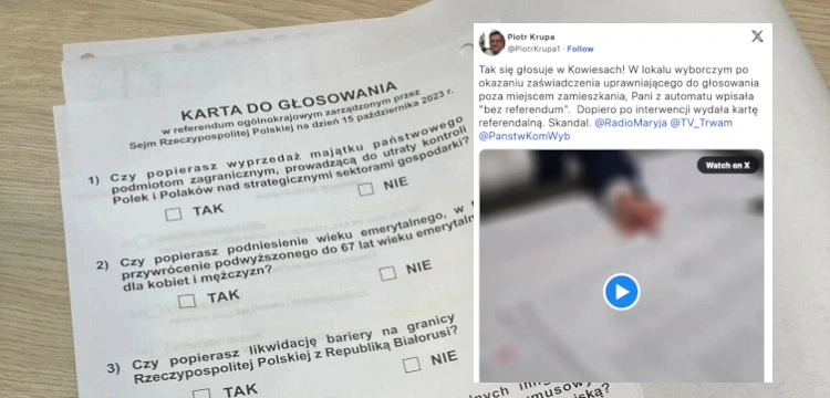 Absolutny skandal! Komisje „z automatu” nie wydawały kart referendalnych