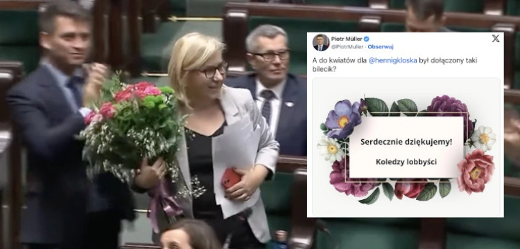 Henning-Kloska poniosła „konsekwencje” skandalicznej ustawy. Dostała kwiaty od kolegów