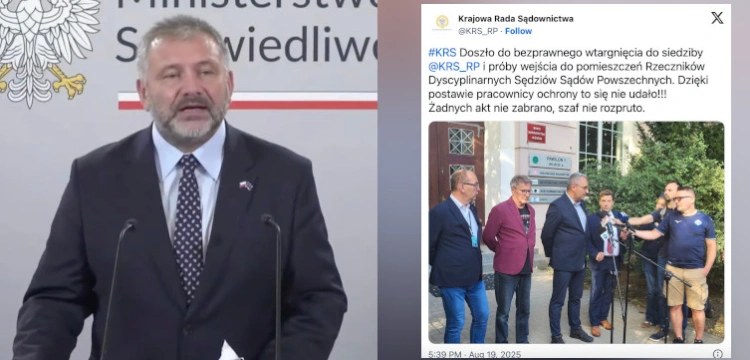„Sforsowali drzwi do korytarza”. Próba siłowego wejścia do KRS