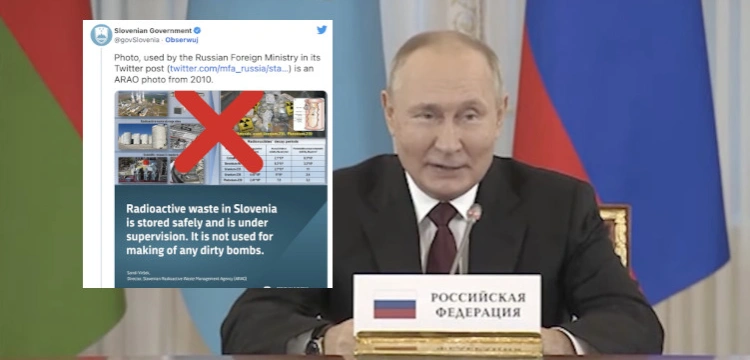 Kreml pokazał „brudną bombę” Ukrainy. To… zdjęcie ze słoweńskiej prezentacji