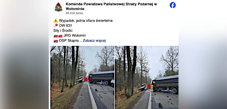 Wypadek z udziałem wojskowej ciężarówki. Jedna osoba nie żyje