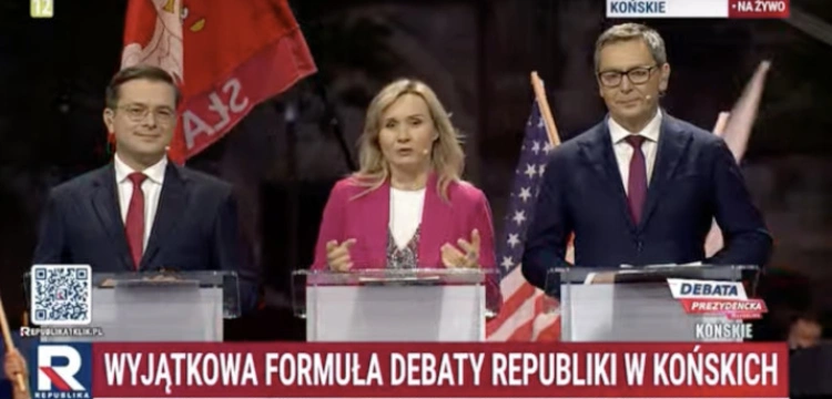 Kandydat KO stchórzył. Debata w Końskich bez Trzaskowskiego