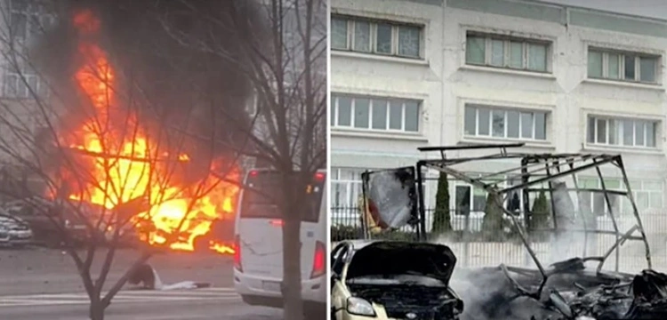 Zmasowany atak ukraińskich dronów w kilku obwodach Rosji [Wideo]