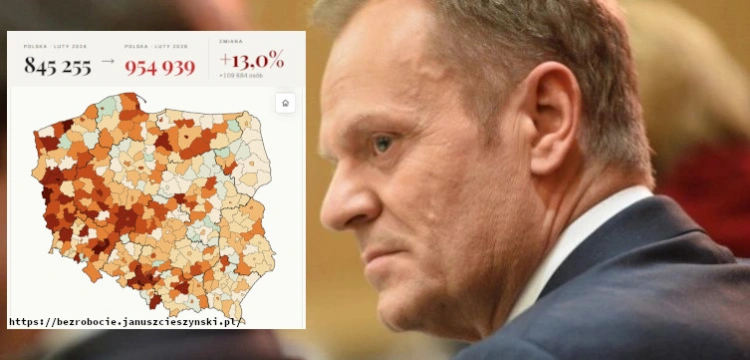 Kuźmiuk: Interaktywna mapa bezrobocia – podsumowanie 2 lat rządów Tuska