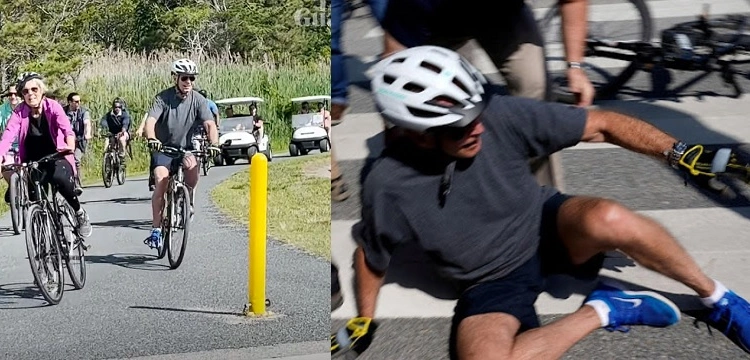 Prezydent Biden miał wypadek na rowerze [Wideo]