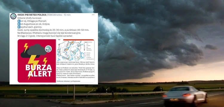 Alerty RCB dla 7 województw – gwałtowne burze i podtopienia