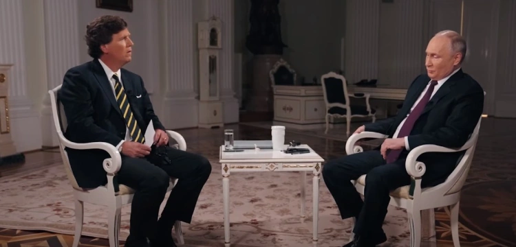 Carlson rozmawiał z Putinem. Padło pytanie o atak na Polskę