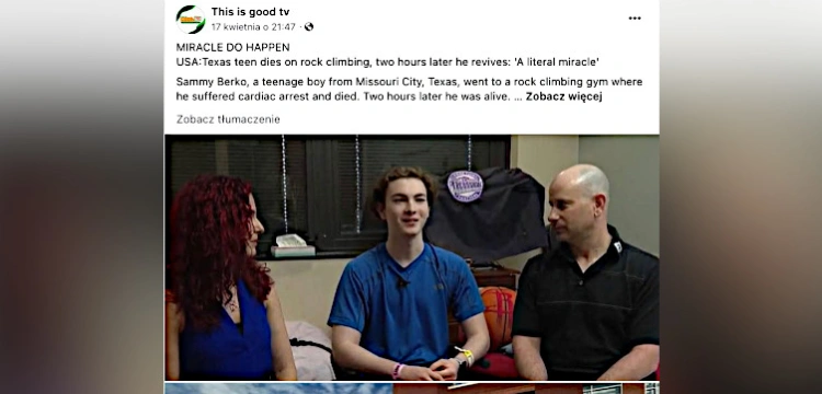 Bóg wskrzesił 16-latka w USA? Lekarka: To cud!