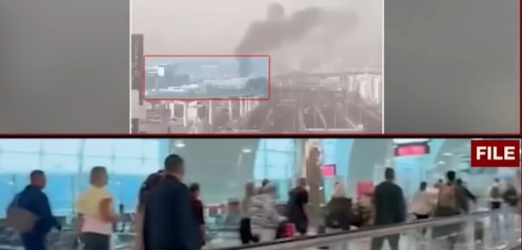 Dubaj. Strącony dron spadł w pobliżu lotniska, ranni cywile