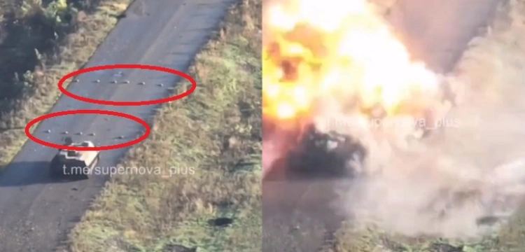 A tak rosyjski transporter opancerzony walczy z ukraińską miną [Wideo]