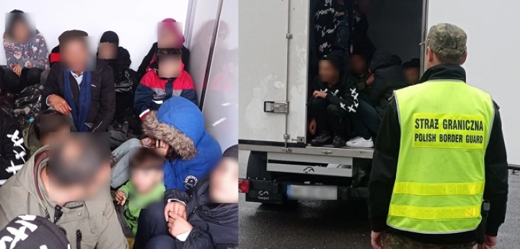 Szokujące! Sanok. 23 imigrantów, w tym kobiety i dzieci, w furgonetce-chłodni [Wideo]