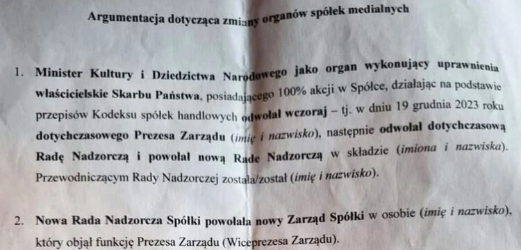 Ujawniono instrukcję siłowego przejęcia mediów publicznych