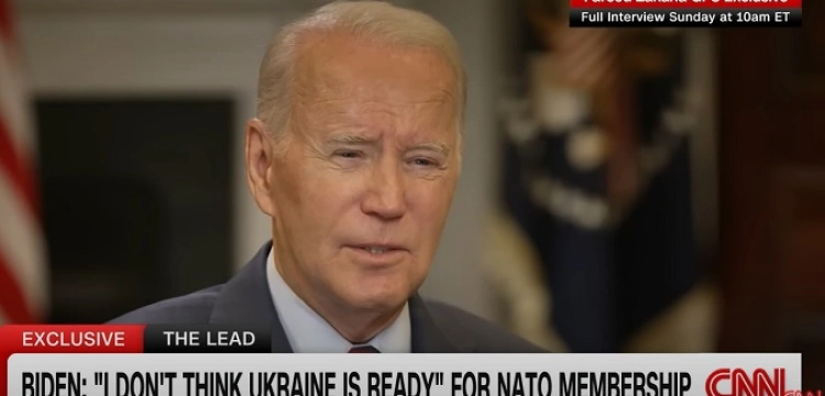 Biden: Zanim Ukraina wejdzie do NATO, USA zapewnią jej gwarancje bezpieczeństwa, które dają Izraelowi