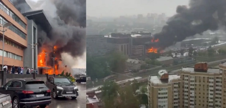 Moskwa. Płonie kolejne centrum handlowe [Wideo]