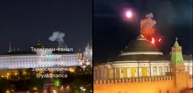 Ukraiński atak dronami na rezydencję Putina na Kremlu [Wideo]