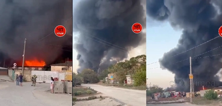 Krym. Kolejny potężny pożar. Płonie magazyn ropy [Wideo]