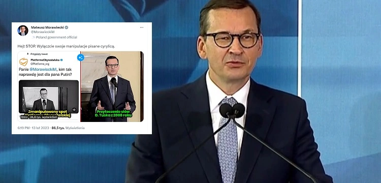 Premier o odrażającej manipulacji PO jego wypowiedzią: pisana cyrylicą [Wideo]