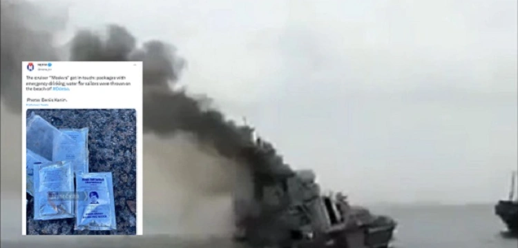 Resztki z „Moskwy” wyrzucone na plażę w Odessie