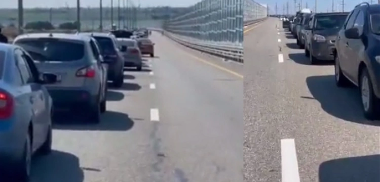 Krym. Korek 13-kilometrowy przy wjeździe na most [Wideo]