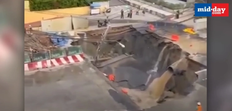 Gigantyczna wyrwa w Bangkoku – chaos na ulicach i ewakuacja mieszkańców [Wideo]