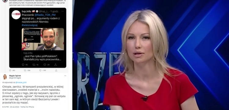 "Chłopie zamilcz" – M. Ogórek do dziennikarza-hejtera z TOK FM, który nazwał S. Pereirę „pół Polakiem” i... rozważa pozew o zniesławienie