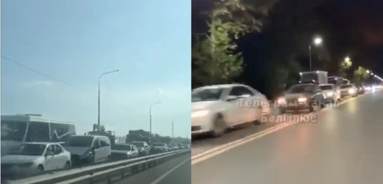 [WIDEO] Rosjanie uciekają z Ukrainy. Kilometrowe korki