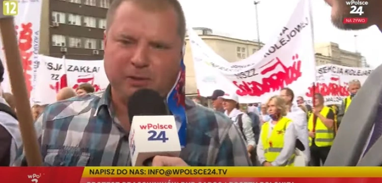 [Wideo] Pracownicy PKP Cargo i Poczty Polskiej protestują dzisiaj przeciwko masowym zwolnieniom