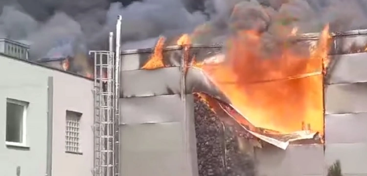 Pilne! Płonie hala magazynowa w Żółwinie k./Pruszkowa [Wideo]