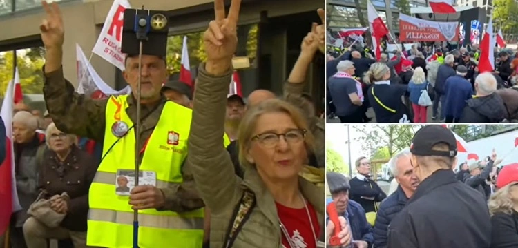 Tłumy przed Prokuraturą Krajową w obronie Sakiewicza, wolności słowa i suwerenności
