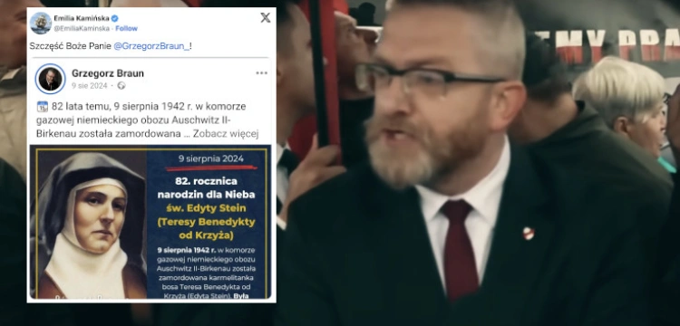 HIT! Internautka przypomniała wpis Brauna. Jeszcze niedawno wspominał świętą zamordowaną w komorze gazowej