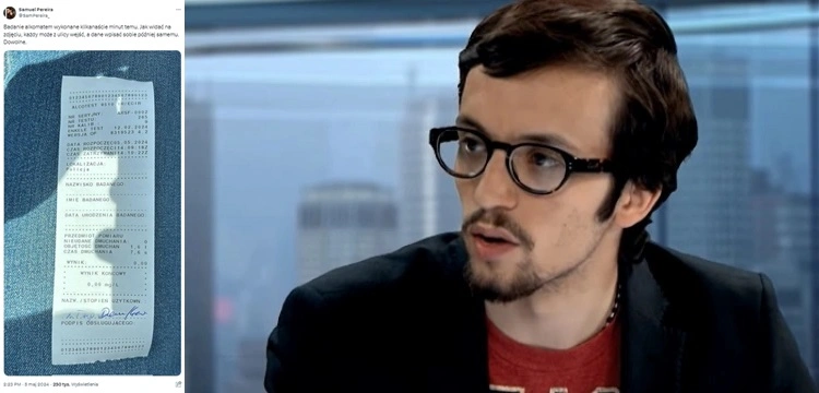 "Każdy może z ulicy wejść i wpisać sobie dane" - Pereira demaskuje kwit testu alkomatowego