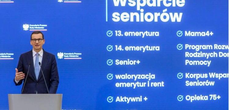 Premier Morawiecki zapowiedział waloryzację emerytur na poziomie 13,8 proc.