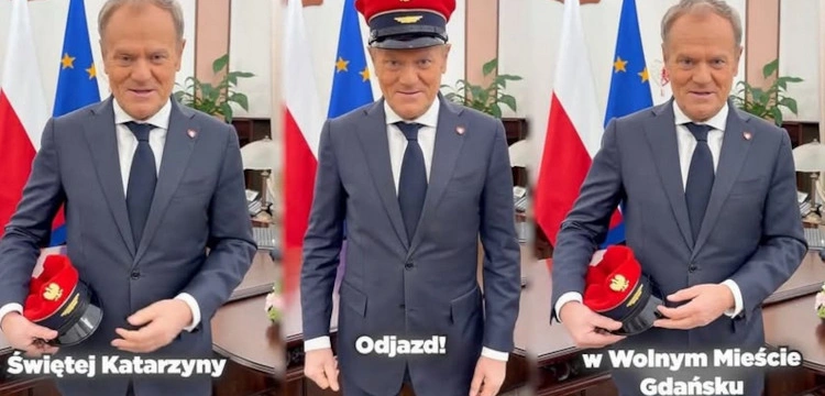 Tusk w kolejarskiej czapce chwali się „punktualnymi pociągami”. O kilku rzeczach zapomniał wspomnieć