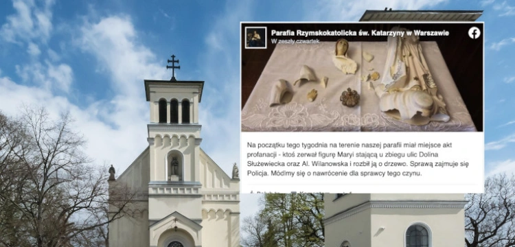 „Piłowanie katolików?”. W Warszawie zniszczono figurę Matki Bożej