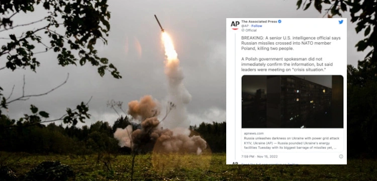 AP o rakietach, które uderzyły w Polskę. Agencja powołuje się na amerykański wywiad