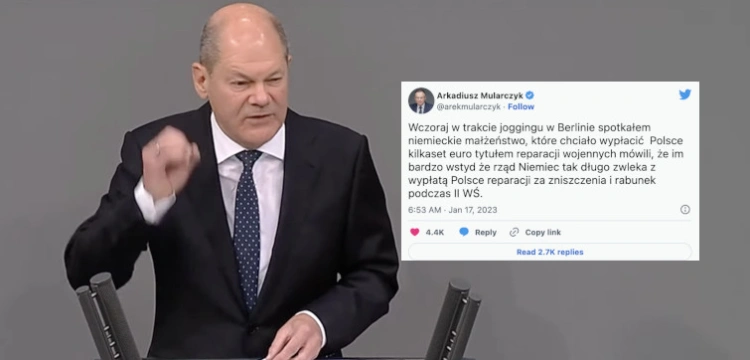 Mularczyk drwi z Scholza, politycy opozycji oburzeni