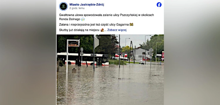 Zalane ulice i lokalne podtopienia. Potężne burze na Śląsku
