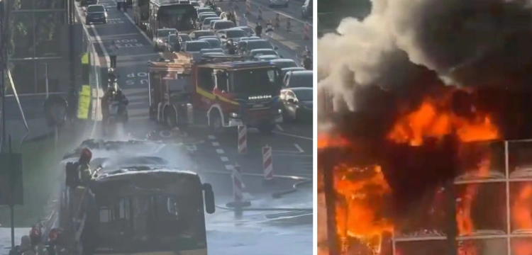 Horror w Warszawie. Pasażerowie uciekali z płonącego autobusu