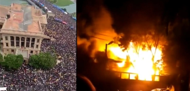 Sri Lanka. Eskalacja zamieszek - płonie dom premiera. Prezydent zrzeka się urzędu [Wideo]
