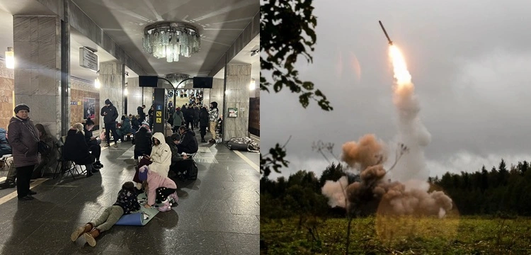 Dramat w Kijowie. Ludzie ratowali się ucieczką do metra przed rosyjskimi rakietami