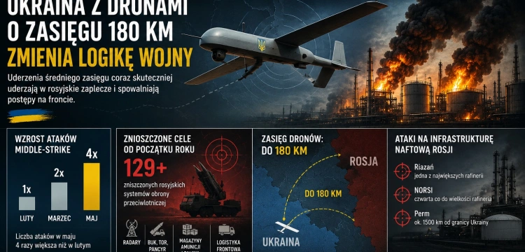 180 km zasięgu ukraińskich dronów – to zmienia pole walki